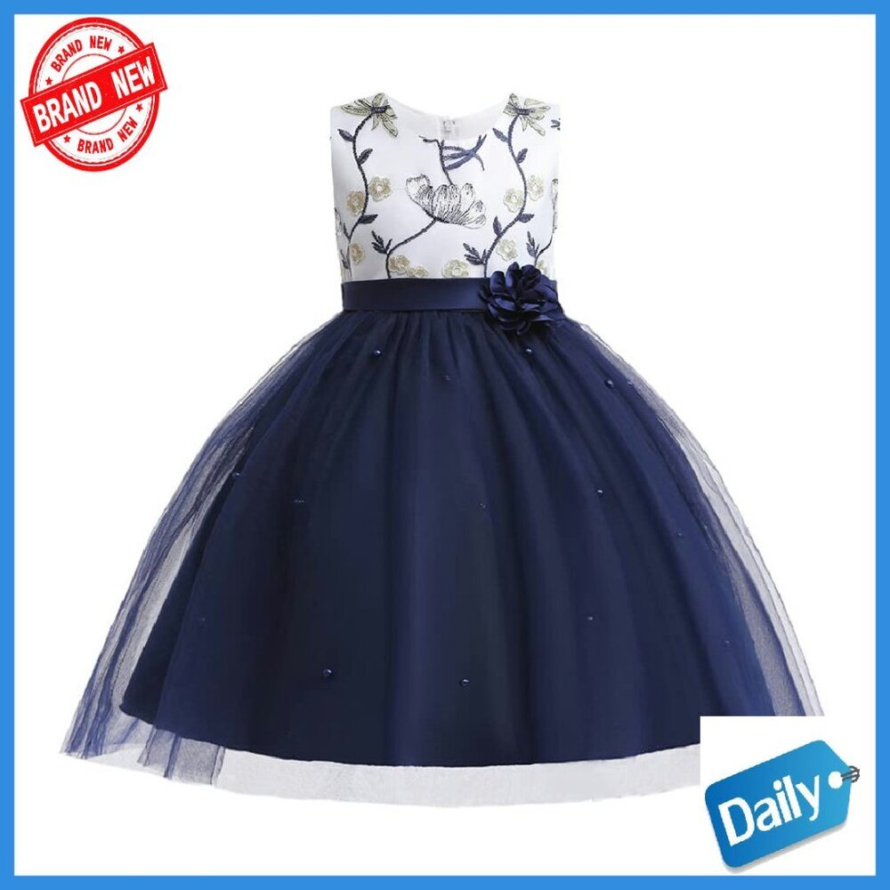 Baby Girl Flower Lace Dress Sleeveless Knee Length Party Pageant